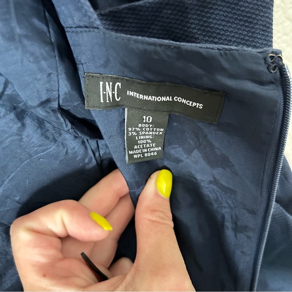 INC International Concepts Jeweled Cocktail, Semi Formal Navy Sheath Mini Dress - Picture 5 of 10